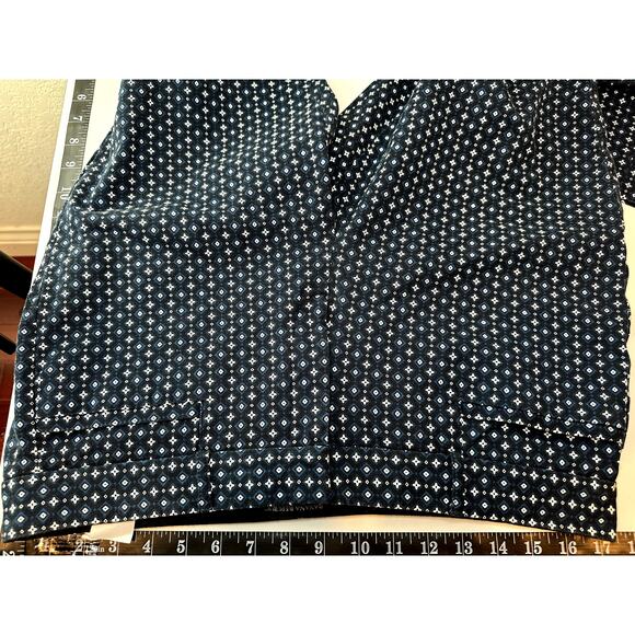 Banana Republic Jackson Fit Pants Size 12 Black with Navy & White Pattern - Picture 11 of 15